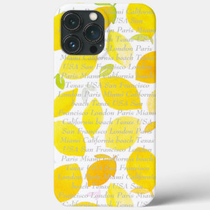 Customisable text and image modern pattern citrus iPhone 13 pro max case