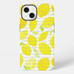 Customisable text and image modern pattern citrus  iPhone 13 case