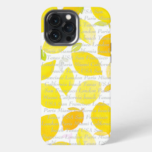 Customisable text and image modern pattern citrus iPhone 13 pro max case