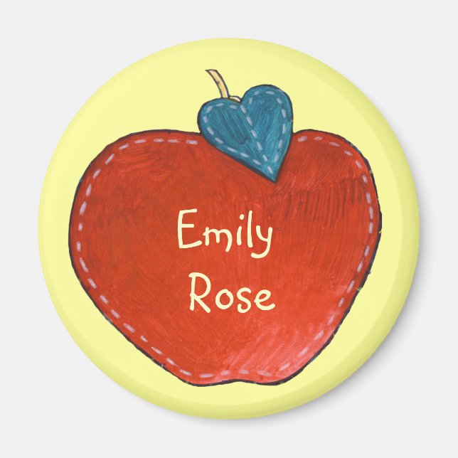 Customisable Text Apple Magnet (Front)