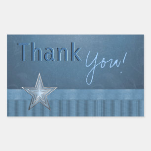 Customisable Text Blue Thank You Stickers