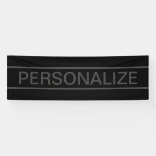 Customisable Text Bold Modern Black & Dark Grey Banner