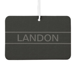 Customisable Text Bold Modern Black & Dark Grey Car Air Freshener