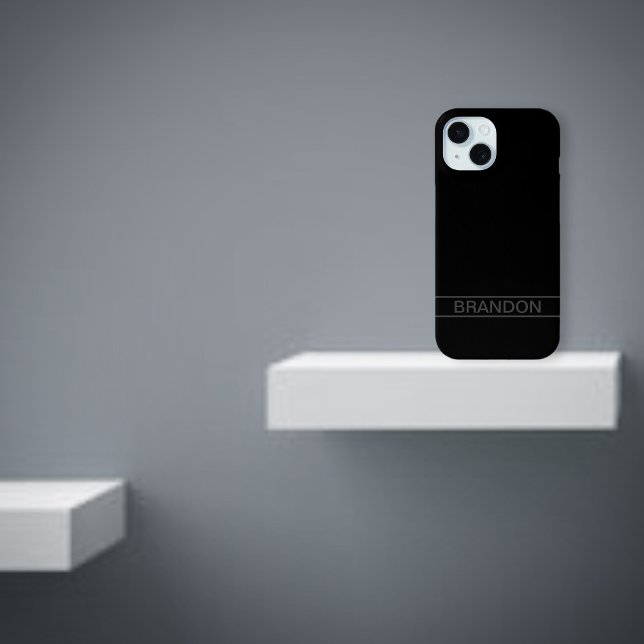 Customisable Text | Bold Modern Black & Dark Grey Case-Mate iPhone Case (Creator Uploaded)