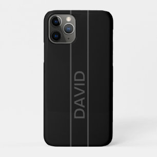 Customisable Text   Bold Modern Black & Dark Grey iPhone 11 Pro Case