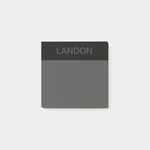 Customisable Text   Bold Modern Black & Dark Grey Post-it Notes