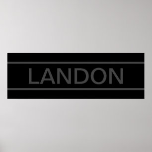 Customisable Text   Bold Modern Black & Dark Grey Poster