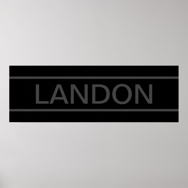 Customisable Text | Bold Modern Black & Dark Grey Poster (Front)