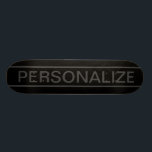 Customisable Text | Bold Modern Black & Dark Grey Skateboard<br><div class="desc">Bold contemporary look.</div>