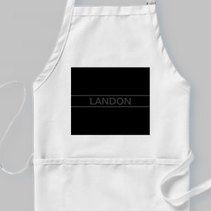 Customisable Text   Bold Modern Black & Dark Grey Standard Apron