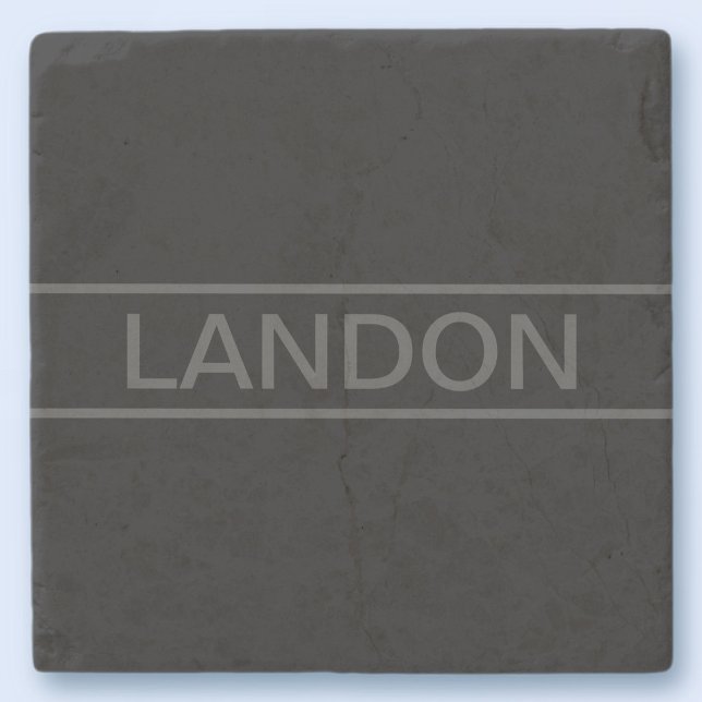 Customisable Text | Bold Modern Black & Dark Grey Stone Coaster (Creator Uploaded)
