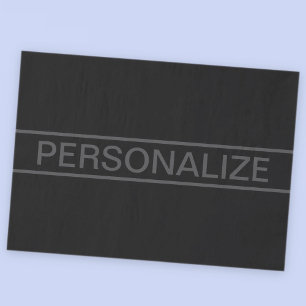 Customisable Text Bold Modern Black & Dark Grey Tissue Paper