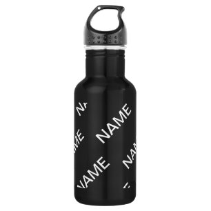 Customisable Text   Bold Modern Black & White 532 Ml Water Bottle