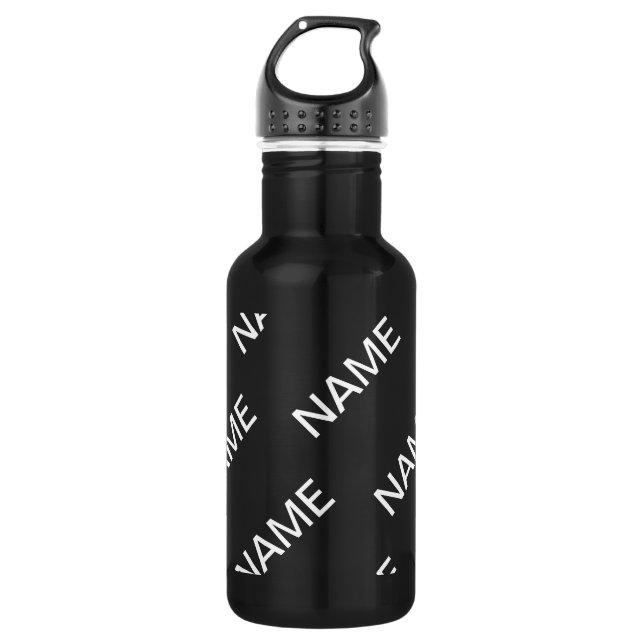Customisable Text | Bold Modern Black & White 532 Ml Water Bottle (Front)