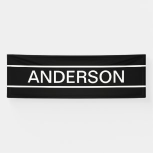 Customisable Text   Bold Modern Black & White Banner
