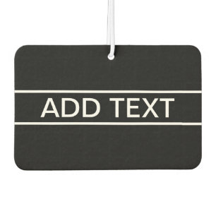 Customisable Text Bold Modern Black & White Car Air Freshener