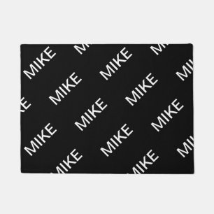 Customisable Text   Bold Modern Black & White Doormat