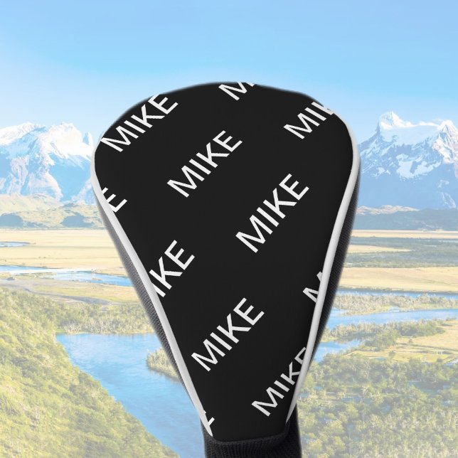 Customisable Text | Bold Modern Black & White Golf Head Cover (Creator Uploaded)
