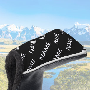Customisable Text Bold Modern Black & White Golf Head Cover