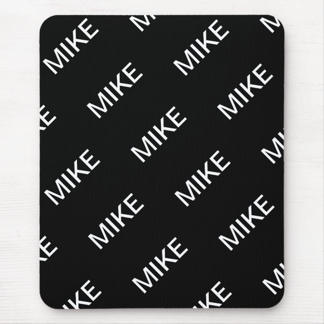Customisable Text | Bold Modern Black & White Mouse Pad (Front)