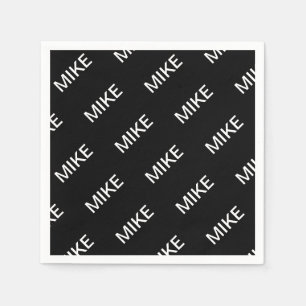 Customisable Text Bold Modern Black & White Napkin