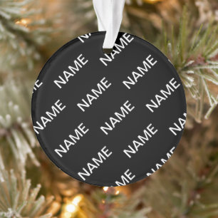Customisable Text   Bold Modern Black & White Ornament