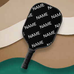Customisable Text | Bold Modern Black & White Pickleball Paddle