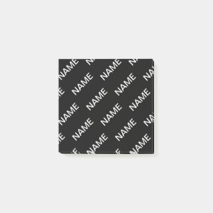 Customisable Text   Bold Modern Black & White Post-it Notes