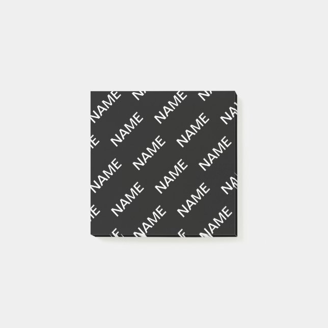 Customisable Text | Bold Modern Black & White Post-it Notes (Front)