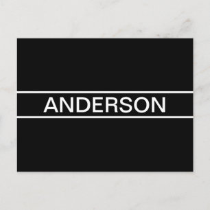 Customisable Text   Bold Modern Black & White Postcard