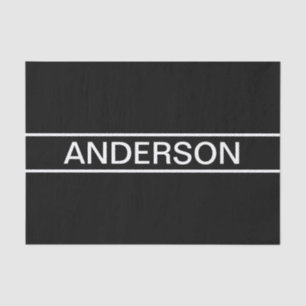 Customisable Text   Bold Modern Black & White Tissue Paper