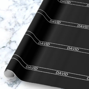 Customisable Text   Bold Modern Black & White Wrapping Paper
