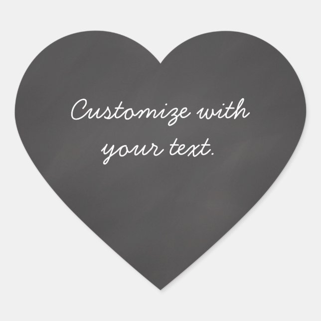 Customisable text chalkboard heart sticker (Front)