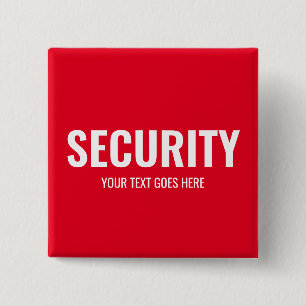 Customisable Text & Design Security Template Red 15 Cm Square Badge