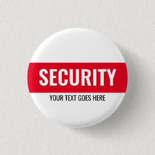 Customisable Text  Design Security Template Round 3 Cm Round Badge