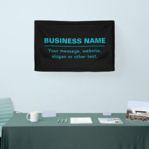 Customisable Text for Business Etc. Editable Black Banner