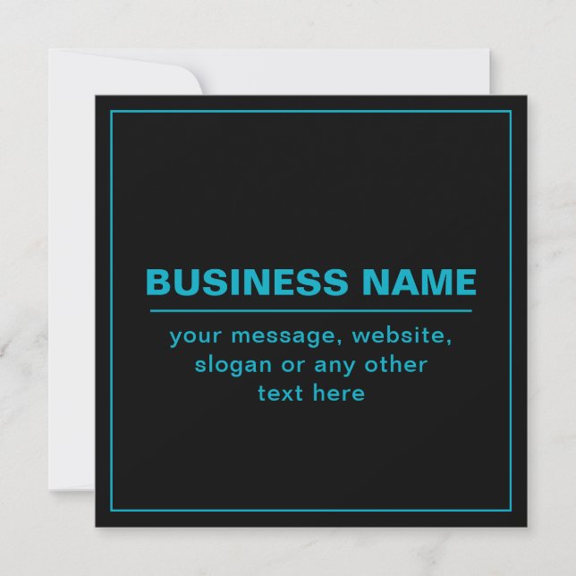 Customisable Text for Business Etc. Editable Black Card (Front)