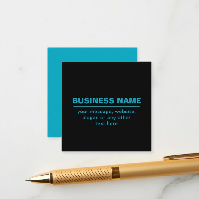 Customisable Text for Business Etc. Editable Black Enclosure Card (Front/Back In Situ)