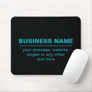 Customisable Text for Business Etc. Editable Black Mouse Pad