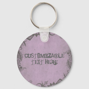 Customisable Text Grunge style Keychain