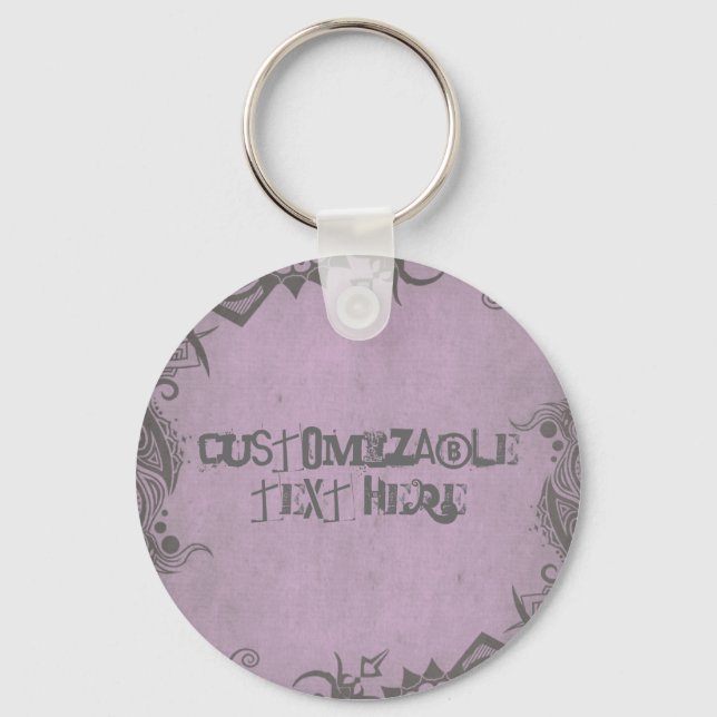 Customisable Text Grunge style Keychain (Front)