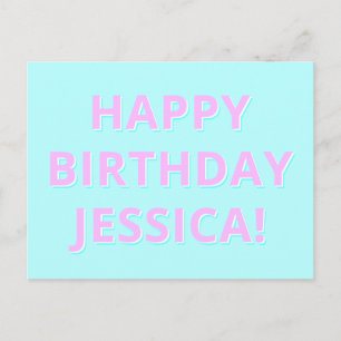 Customisable Text Happy Birthday to Any Name Postcard