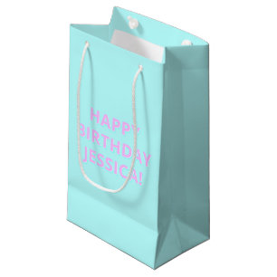 Customisable Text Happy Birthday to Any Name Small Gift Bag