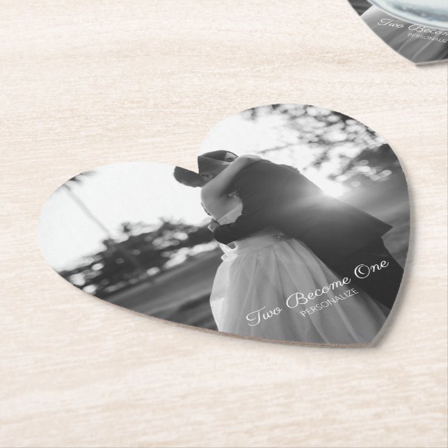 Customisable Text Heart-Shaped Coaster (Angled)