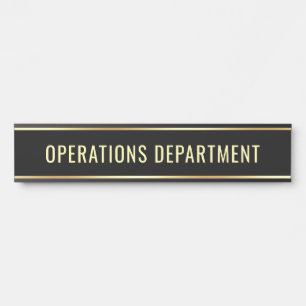 Customisable Text Operations Department Long Door Sign