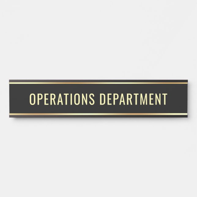 Customisable Text Operations Department Long Door Sign (Front)