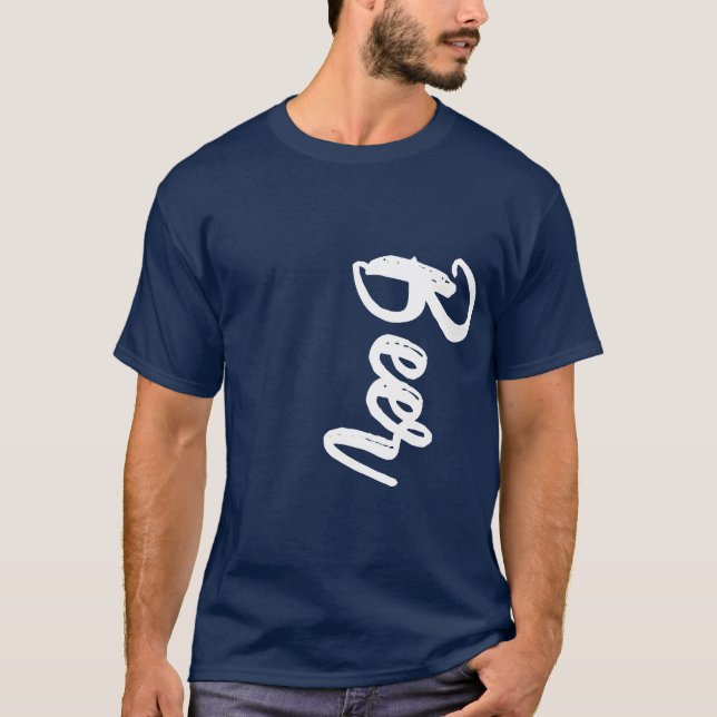 Customisable Text tee. Cool Script Word beer T-Shirt (Front)