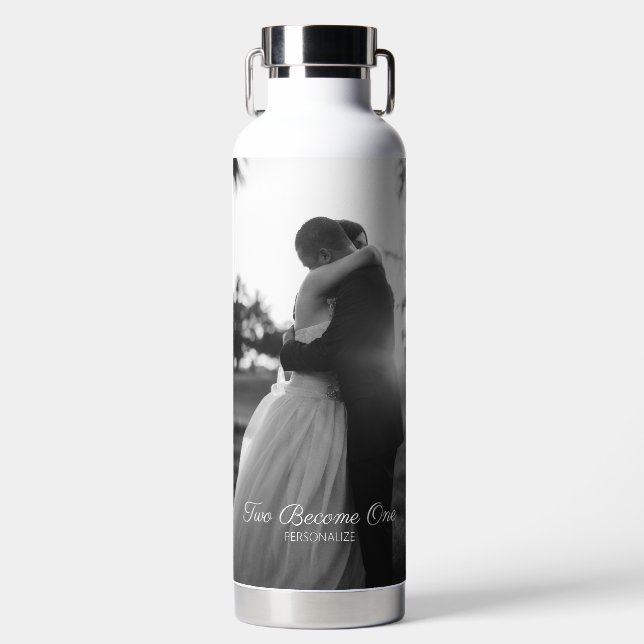 Customisable Text Wedding Water Bottle (Front)