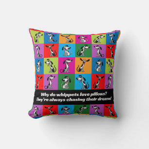 Customisable text Whippet Whimsy Cosy Cushion