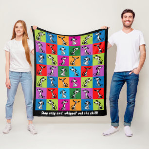 Customisable text Whippet Wonderland Cosy Fleece Blanket